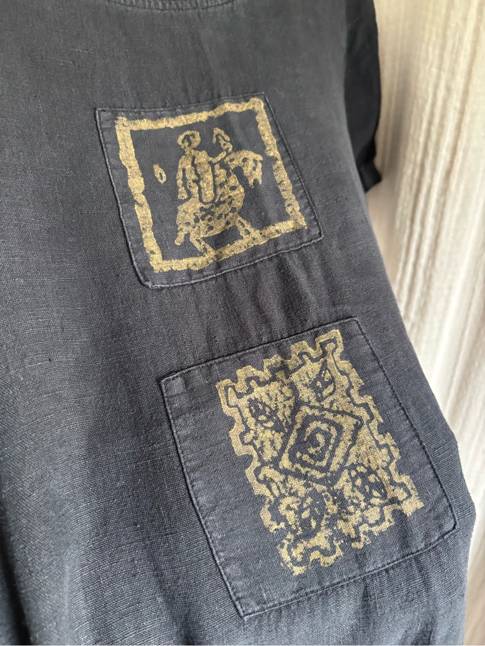 Vintage Blue Cactus Linen Maxi Dress- Large - Picture 7 of 10